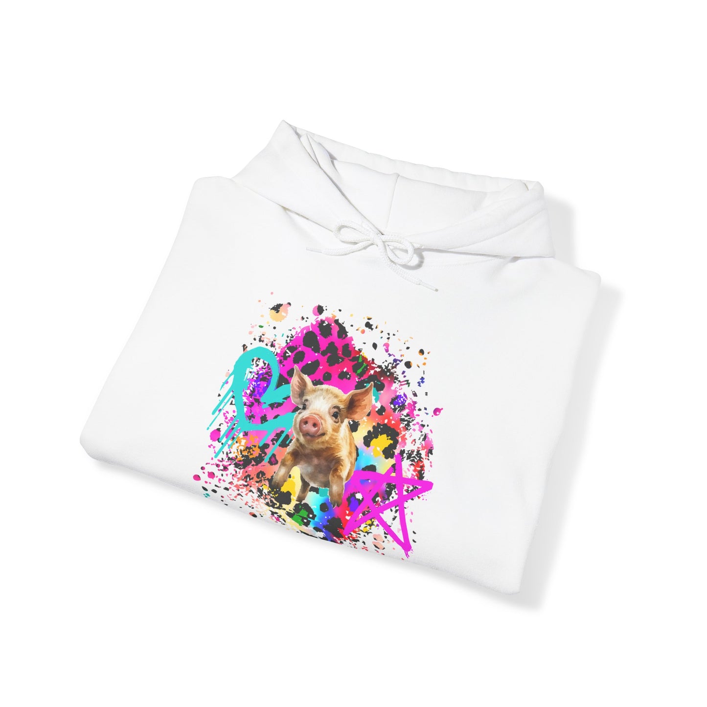 Spray Paint Leopard Pig Unisex Heavy Blend™ Hooded Sweatshirt