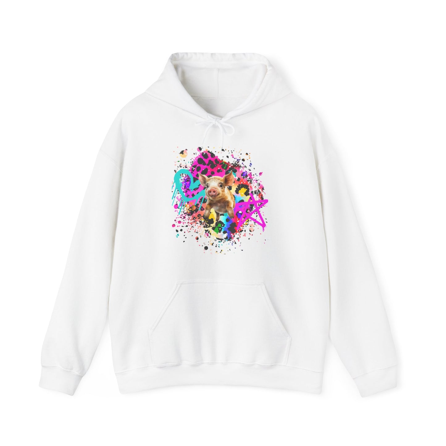 Spray Paint Leopard Pig Unisex Heavy Blend™ Hooded Sweatshirt