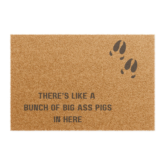 There's a bunch of big ass pigs Door mat