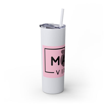 Pig Mama Vibes Skinny Tumbler with Straw, 20oz