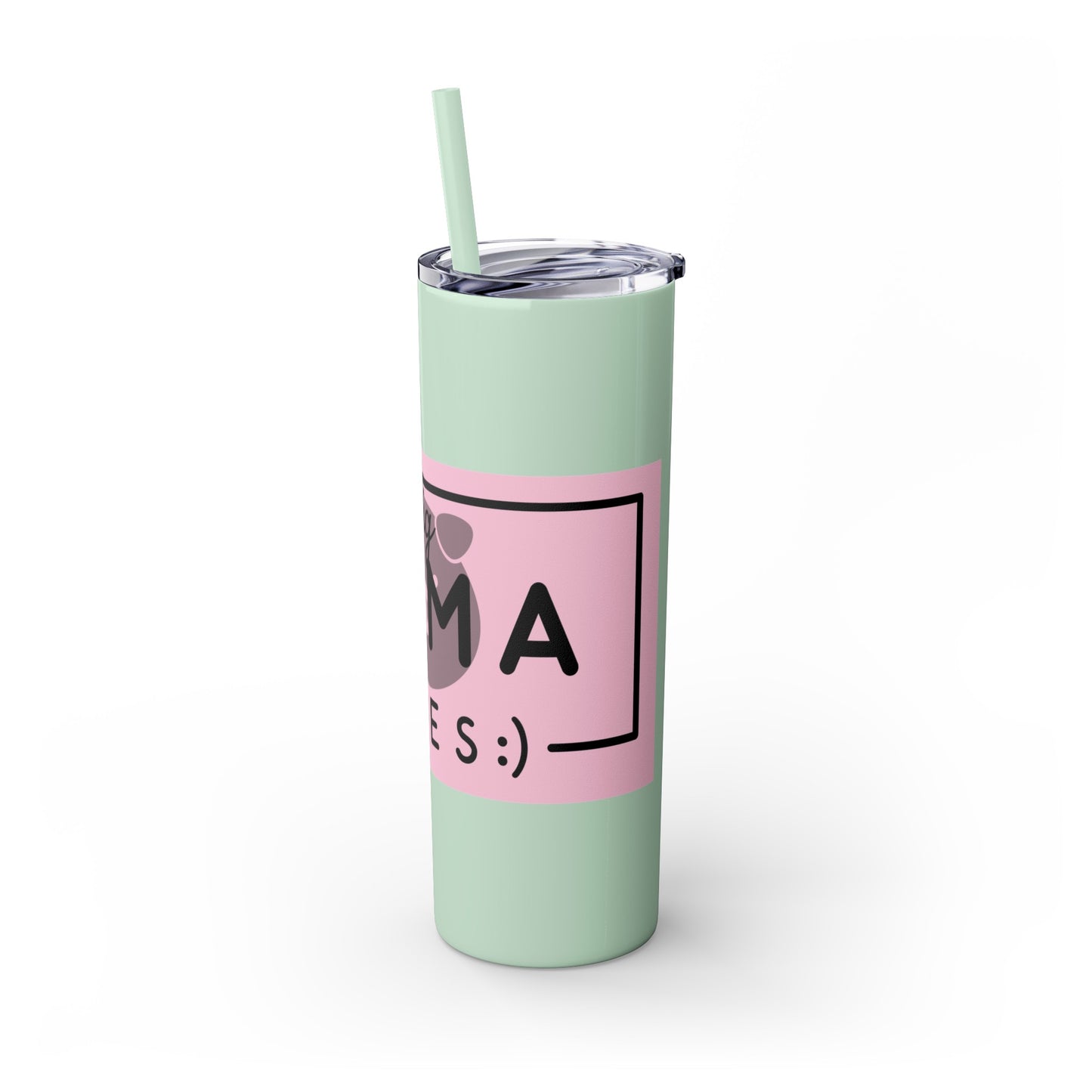 Pig Mama Vibes Skinny Tumbler with Straw, 20oz