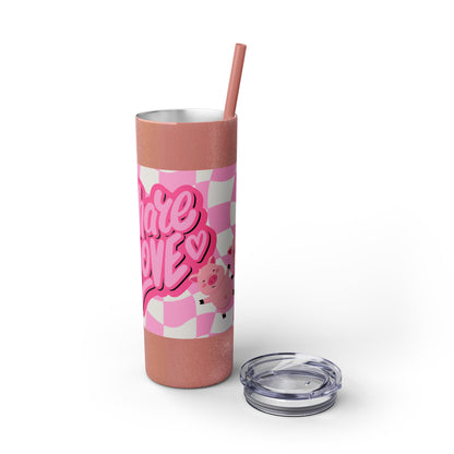 Share the Love Mini Pig Skinny Tumbler with Straw, 20oz