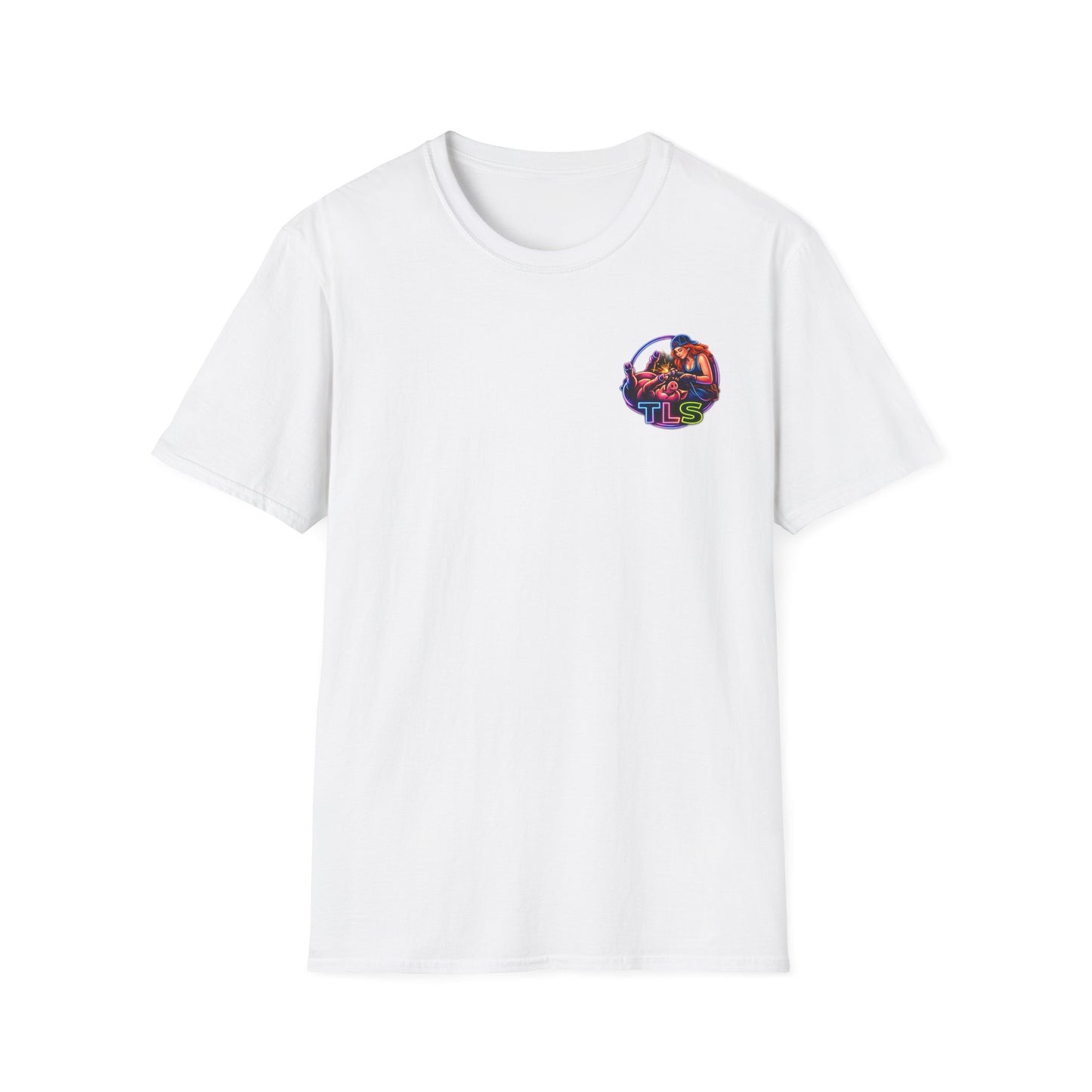 TLS Neon Girl T-Shirt — Neon Retro Gaming Crew Tee