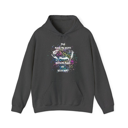 Pigs make me happy Hooded Sweatshirt