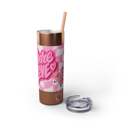 Share the Love Mini Pig Skinny Tumbler with Straw, 20oz