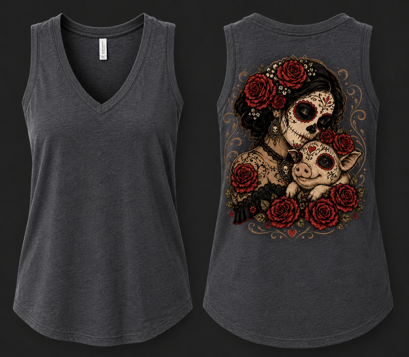 💀🌹 Calavera Pig Mom Tank 🌹💀