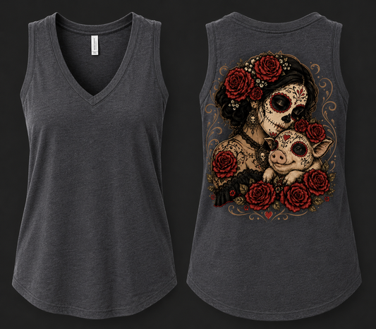 💀🌹 Calavera Pig Mom Tank 🌹💀