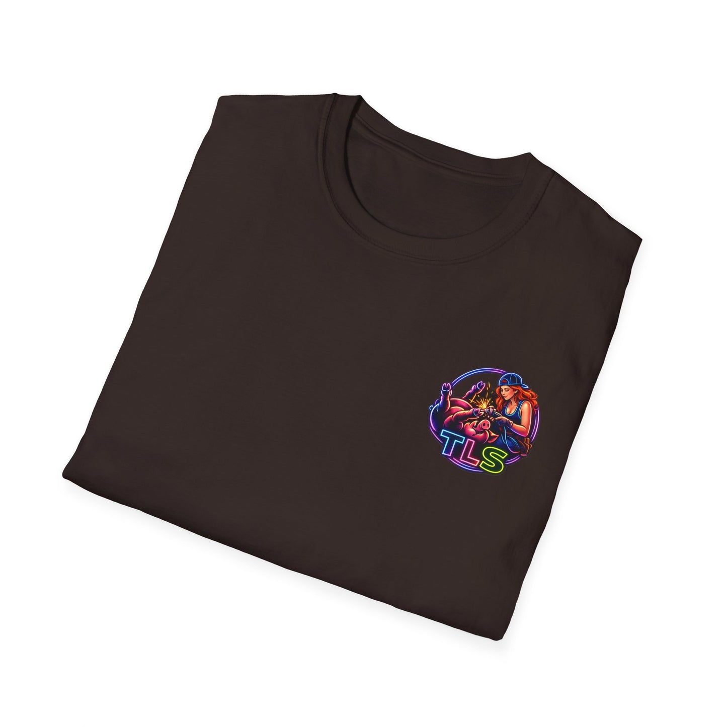TLS Neon Girl T-Shirt — Neon Retro Gaming Crew Tee