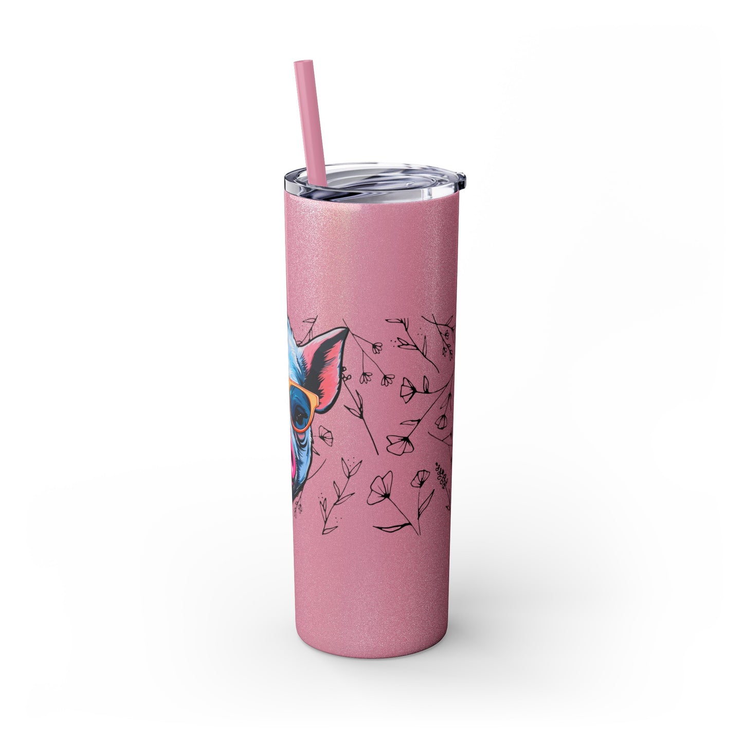 Cool Mini Pig Skinny Tumbler with Straw, 20oz