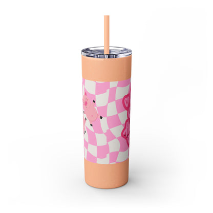 Share the Love Mini Pig Skinny Tumbler with Straw, 20oz