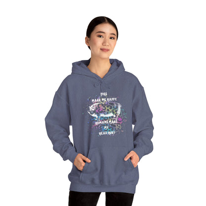 Pigs make me happy Hooded Sweatshirt