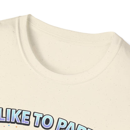 I Like to Party T-Shirt — Funny Mini Pig Couch & Snacks Graphic Tee