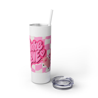 Share the Love Mini Pig Skinny Tumbler with Straw, 20oz