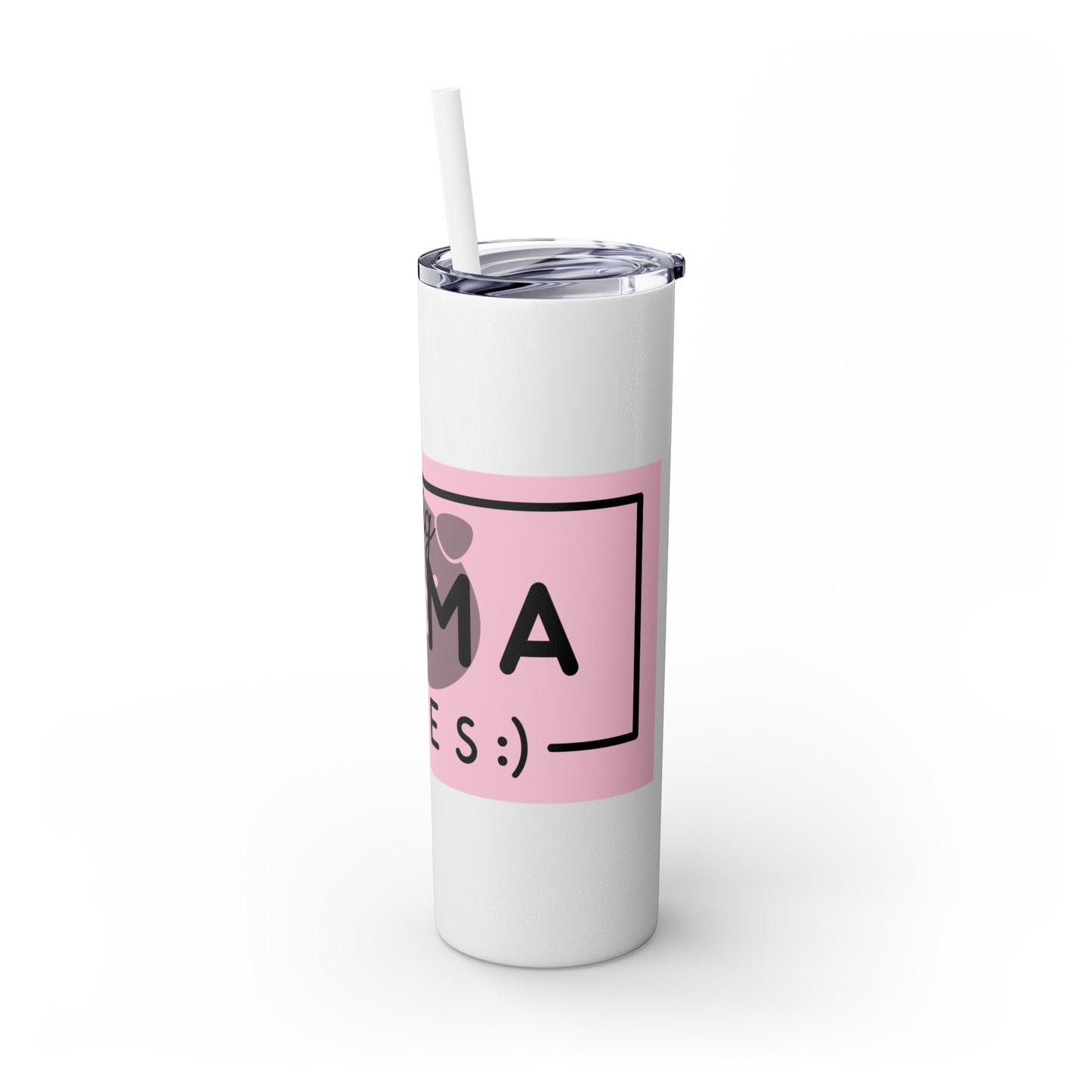 Pig Mama Vibes Skinny Tumbler with Straw, 20oz