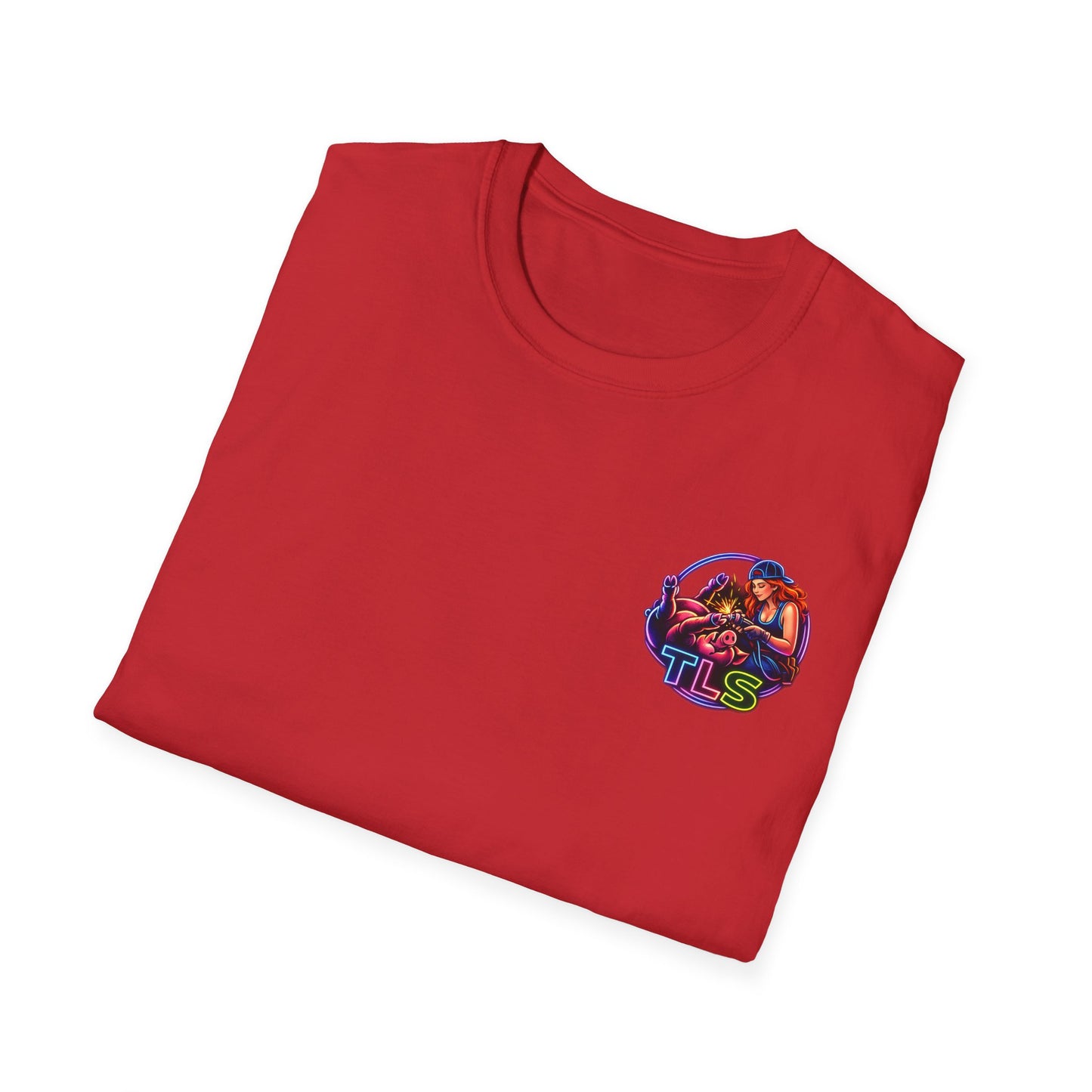 TLS Neon Girl T-Shirt — Neon Retro Gaming Crew Tee
