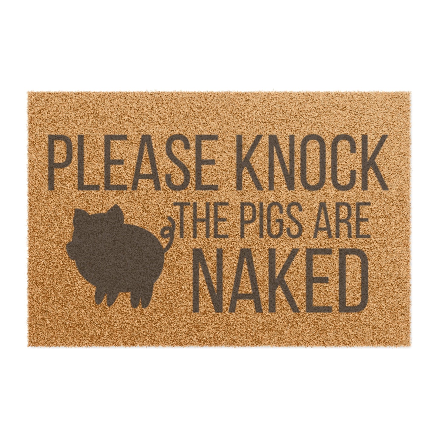 Please knock the pigs are naked Door mat