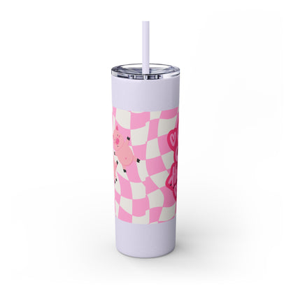 Share the Love Mini Pig Skinny Tumbler with Straw, 20oz