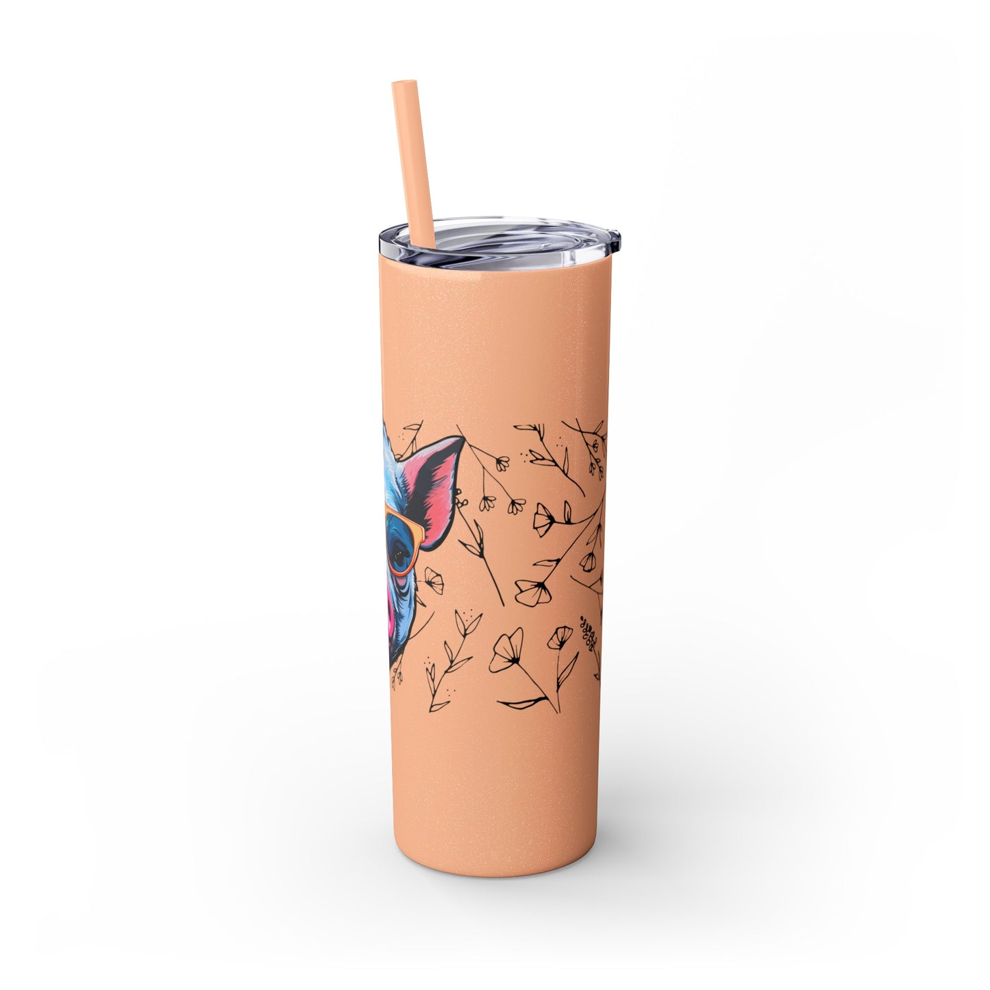 Cool Mini Pig Skinny Tumbler with Straw, 20oz