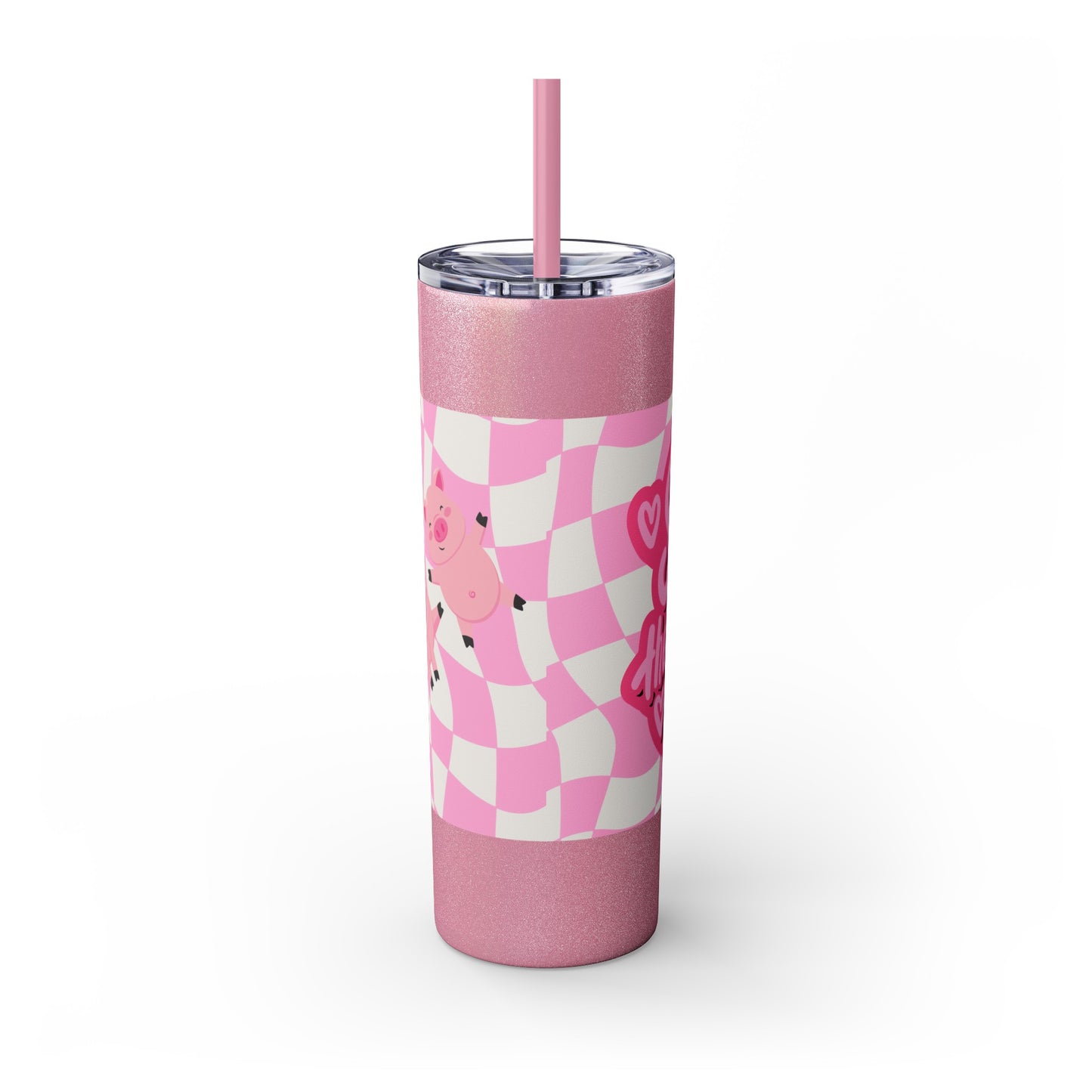 Share the Love Mini Pig Skinny Tumbler with Straw, 20oz