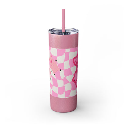 Share the Love Mini Pig Skinny Tumbler with Straw, 20oz