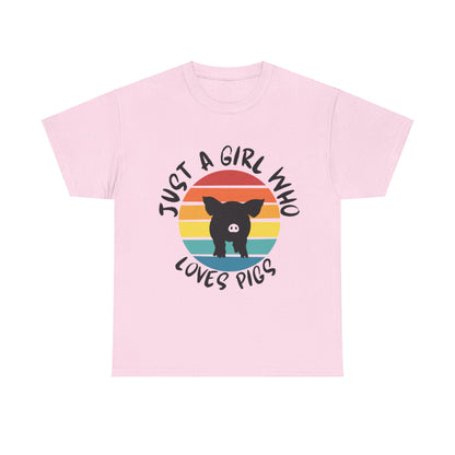 Just A Girl That Loves Pigs Unisex Heavy Cotton Tee