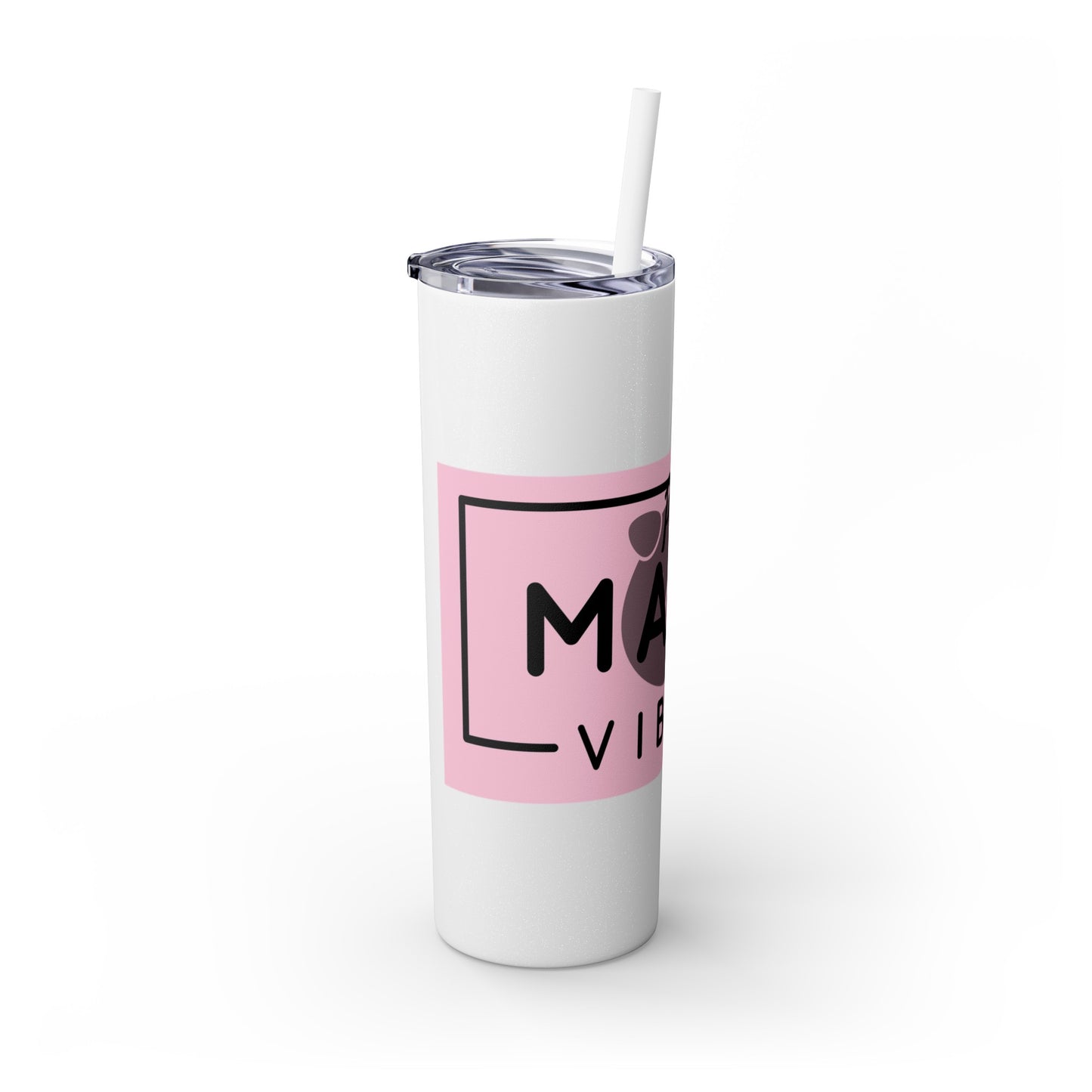 Pig Mama Vibes Skinny Tumbler with Straw, 20oz