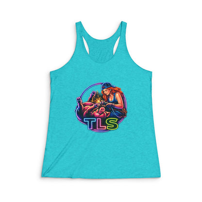 TLS Neon Girl Racerback Tank — Retro Skate Vibe Tank Top