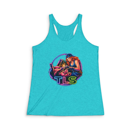 TLS Neon Girl Racerback Tank — Retro Skate Vibe Tank Top