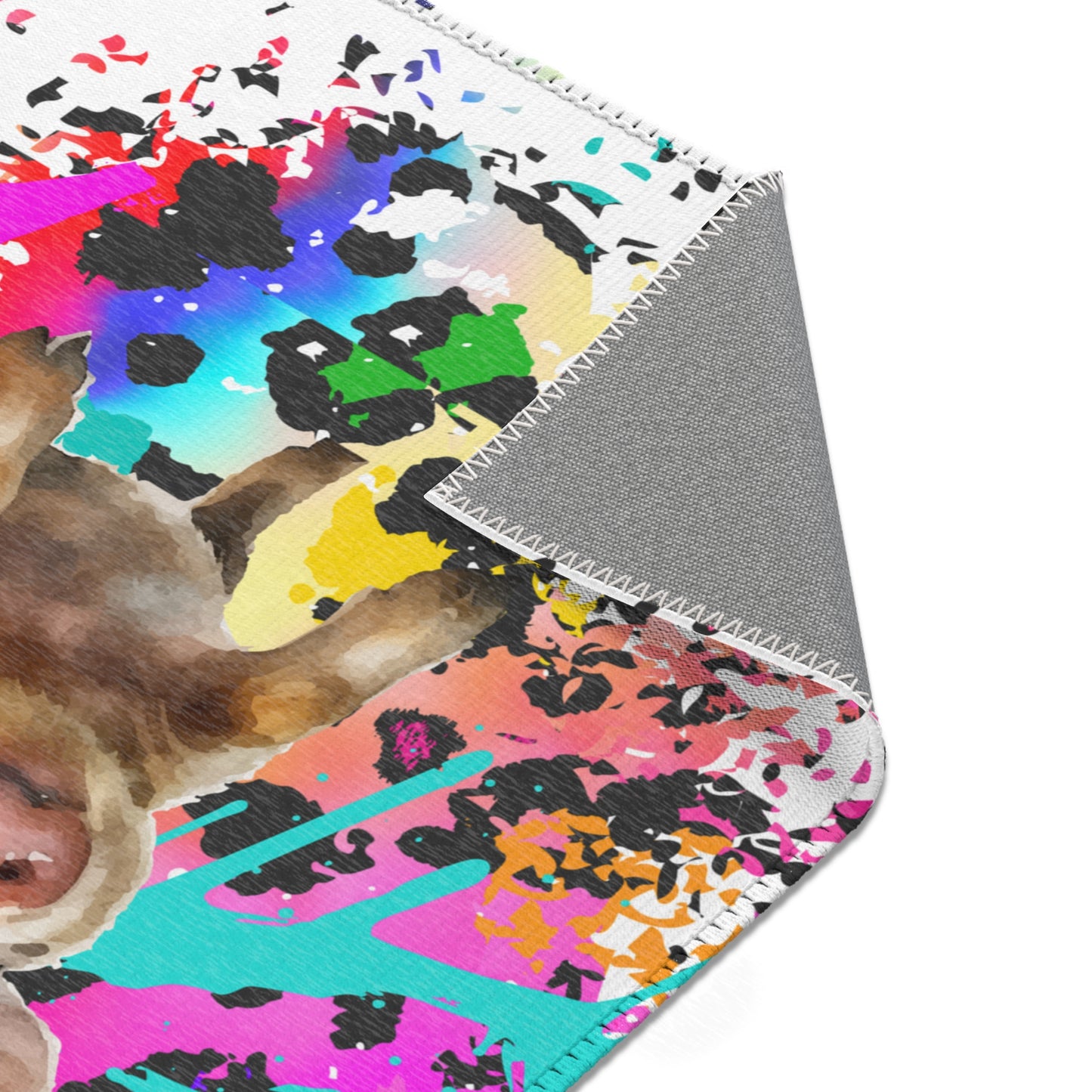 Spray Paint Leopard Pig Area Rugs