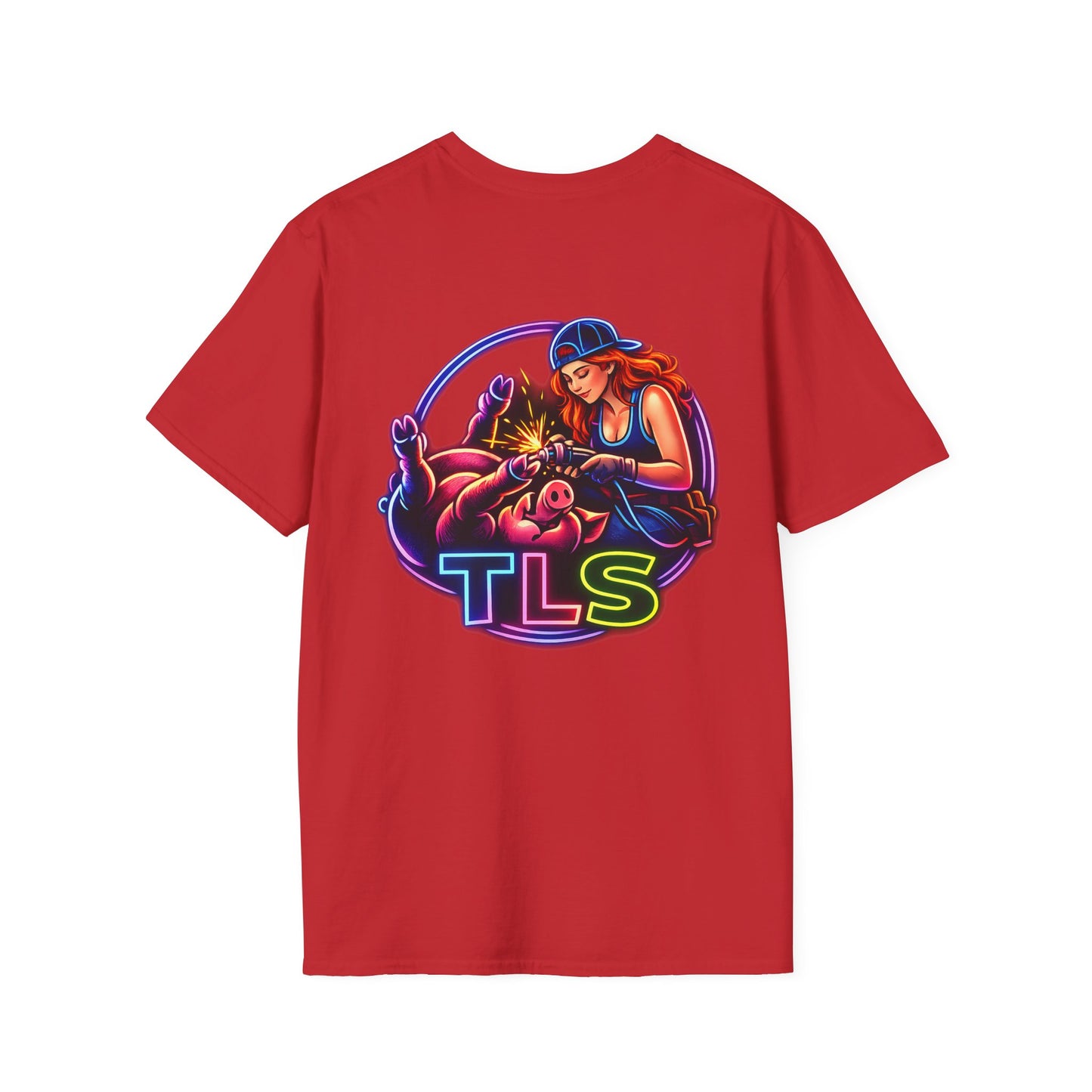 TLS Neon Girl T-Shirt — Neon Retro Gaming Crew Tee