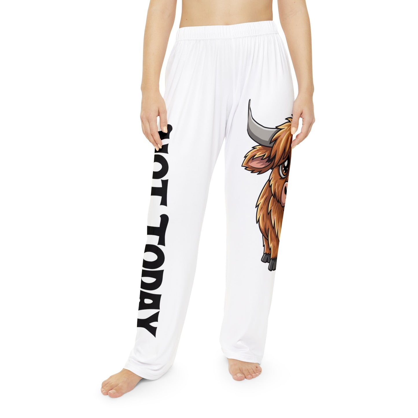 Heifer Pajama Pants — Cute Highland Cow Women's Sleepwear with “Not Today” Text