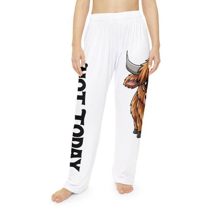Heifer Pajama Pants — Cute Highland Cow Women's Sleepwear with “Not Today” Text