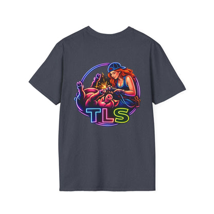 TLS Neon Girl T-Shirt — Neon Retro Gaming Crew Tee