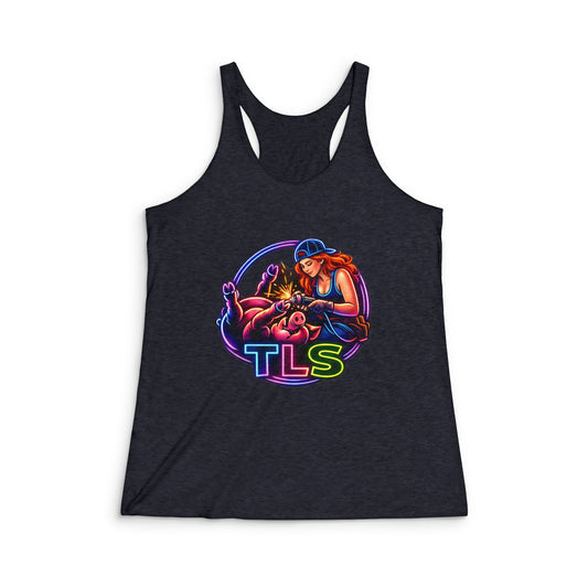TLS Neon Girl Racerback Tank — Retro Skate Vibe Tank Top
