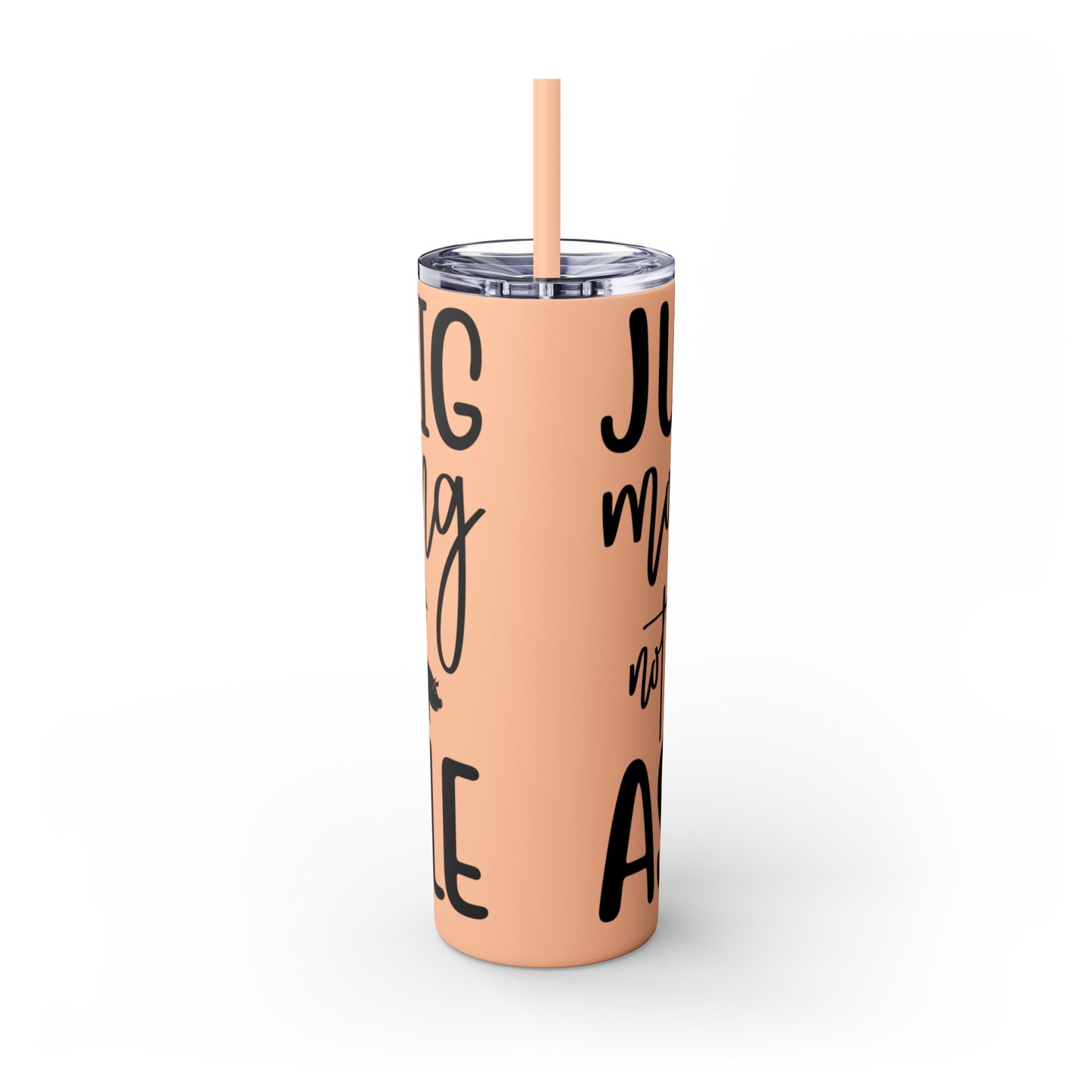 "Just a Pig mom trying not to raise an A*Hole " Skinny Tumbler with Straw, 20oz