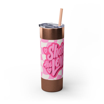 Share the Love Mini Pig Skinny Tumbler with Straw, 20oz