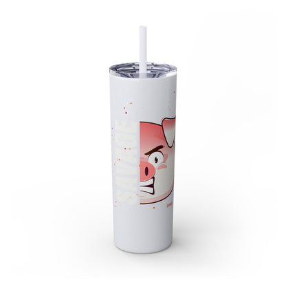 Savage Pig Skinny Tumbler with Straw, 20oz