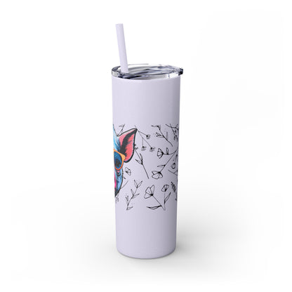 Cool Mini Pig Skinny Tumbler with Straw, 20oz