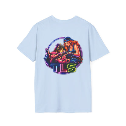 TLS Neon Girl T-Shirt — Neon Retro Gaming Crew Tee