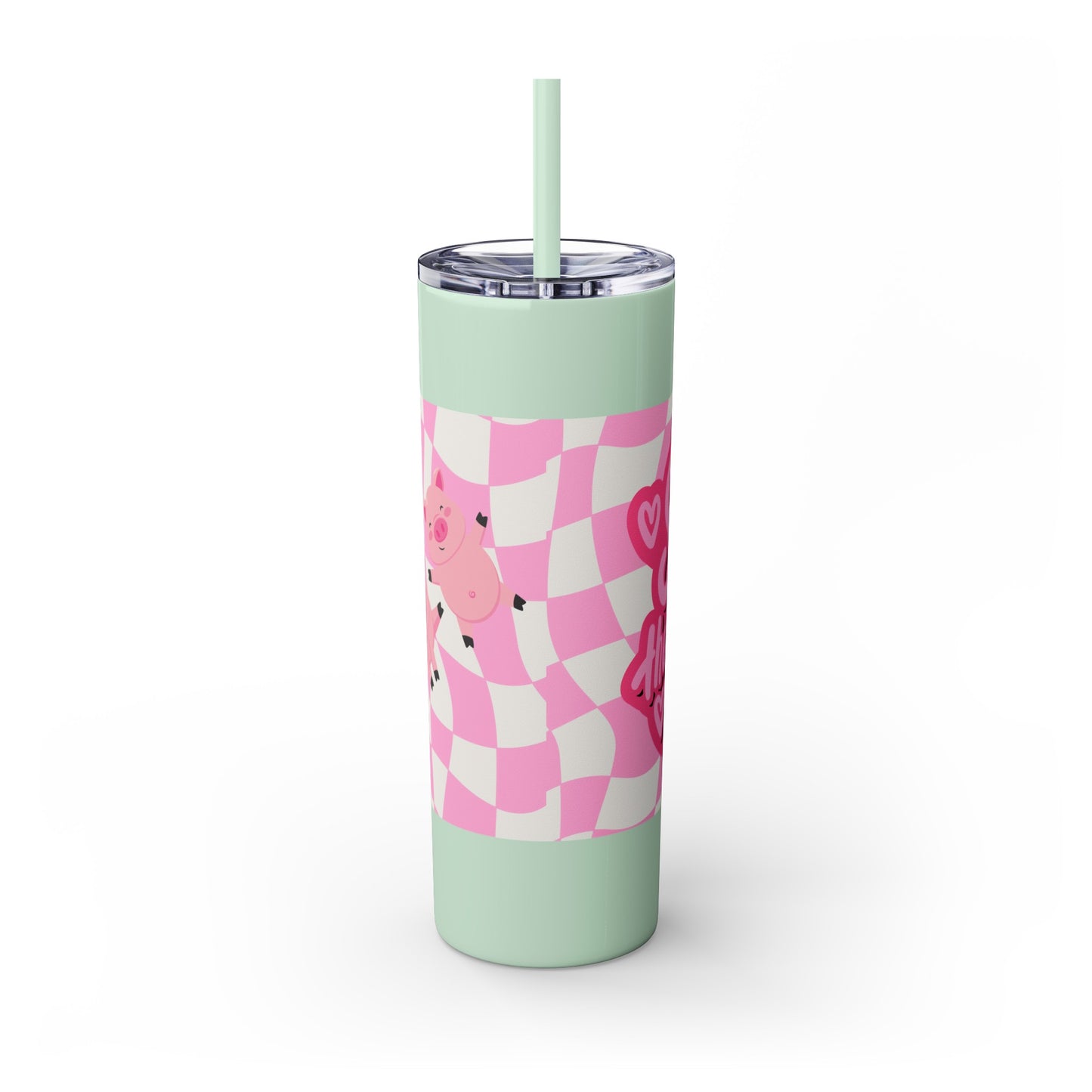 Share the Love Mini Pig Skinny Tumbler with Straw, 20oz