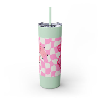 Share the Love Mini Pig Skinny Tumbler with Straw, 20oz