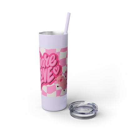 Share the Love Mini Pig Skinny Tumbler with Straw, 20oz