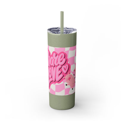 Share the Love Mini Pig Skinny Tumbler with Straw, 20oz