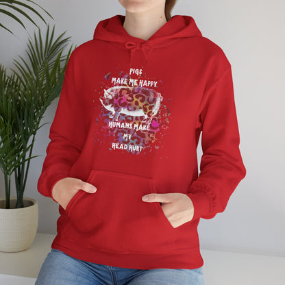 Pigs make me happy Hooded Sweatshirt