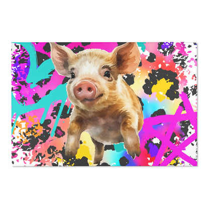 Spray Paint Leopard Pig Area Rugs