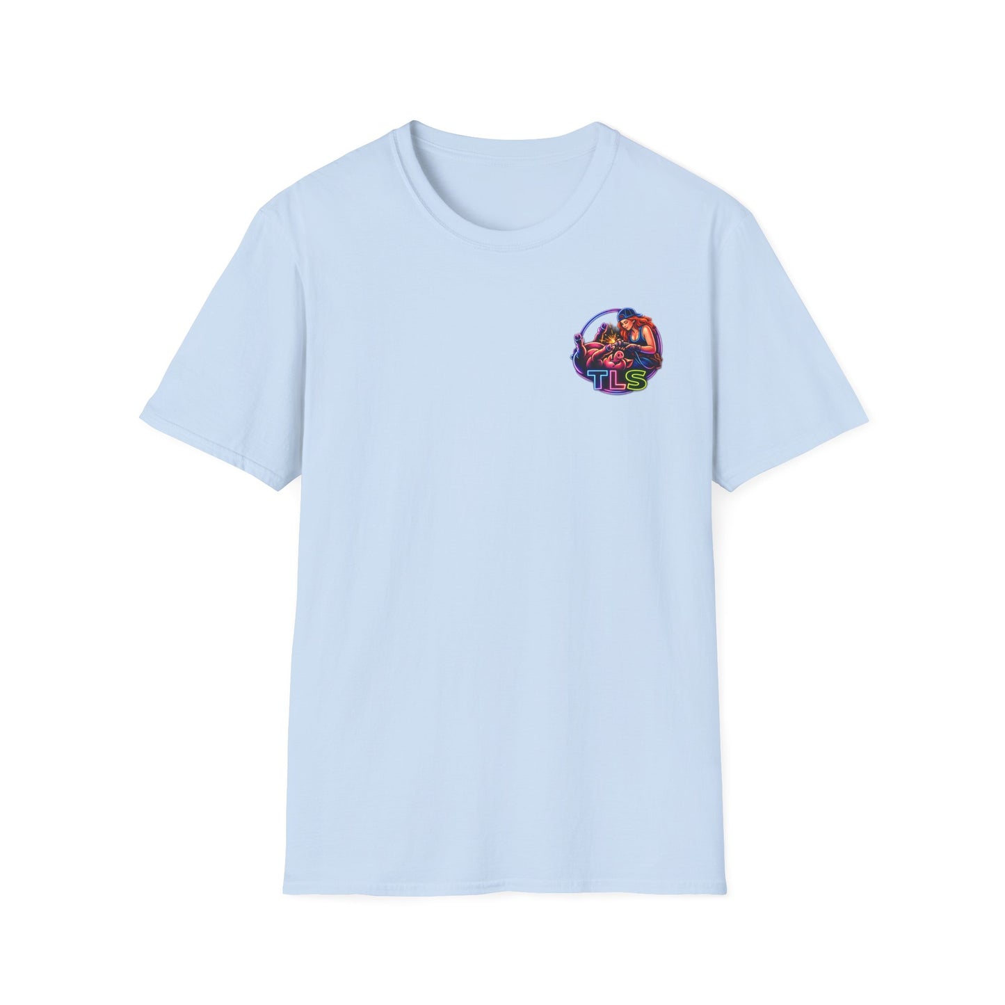 TLS Neon Girl T-Shirt — Neon Retro Gaming Crew Tee