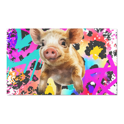 Spray Paint Leopard Pig Area Rugs