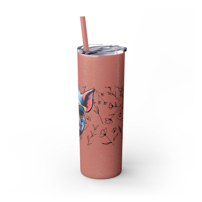 Cool Mini Pig Skinny Tumbler with Straw, 20oz