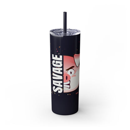 Savage Pig Skinny Tumbler with Straw, 20oz