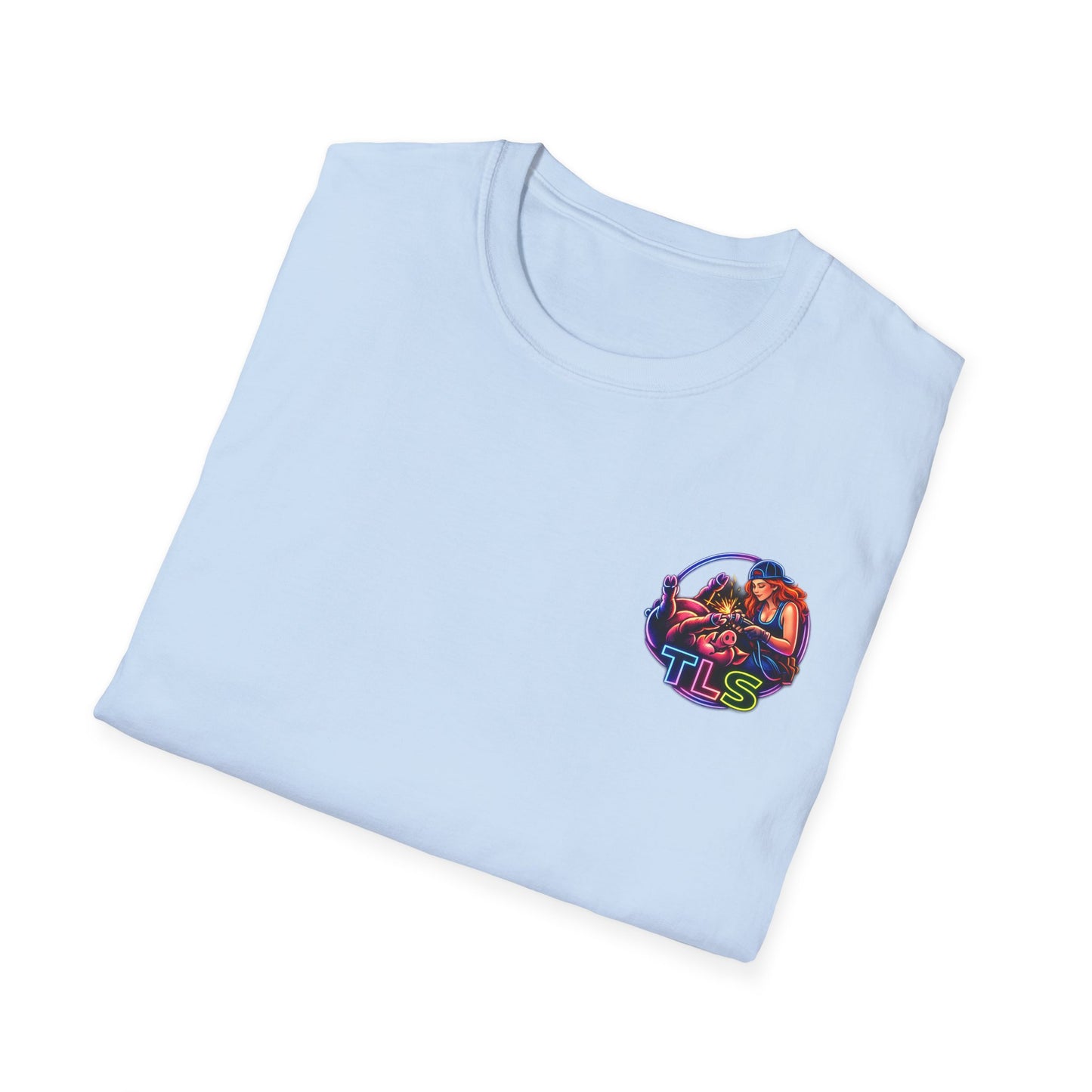 TLS Neon Girl T-Shirt — Neon Retro Gaming Crew Tee
